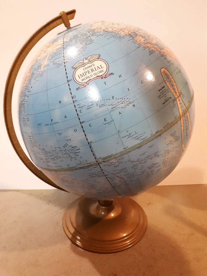 Cram's Imperial World Globe With Gold Color Base thumbnail