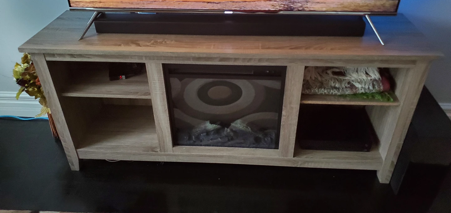 Tv Trolley with Electric Fireplace