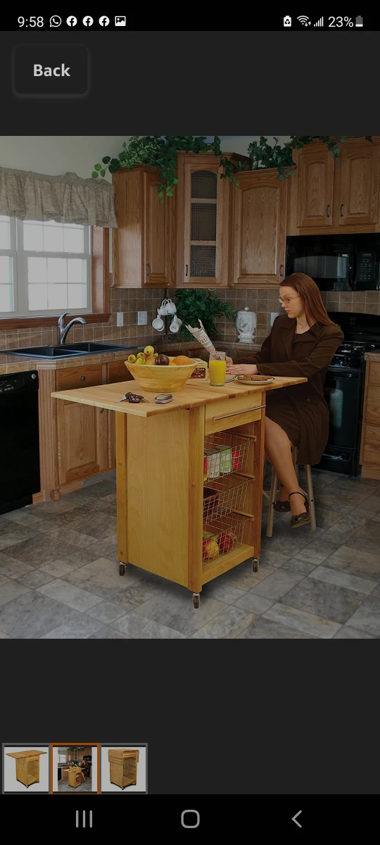 New Wheeles Kitchen Basked Cart with Double leaf