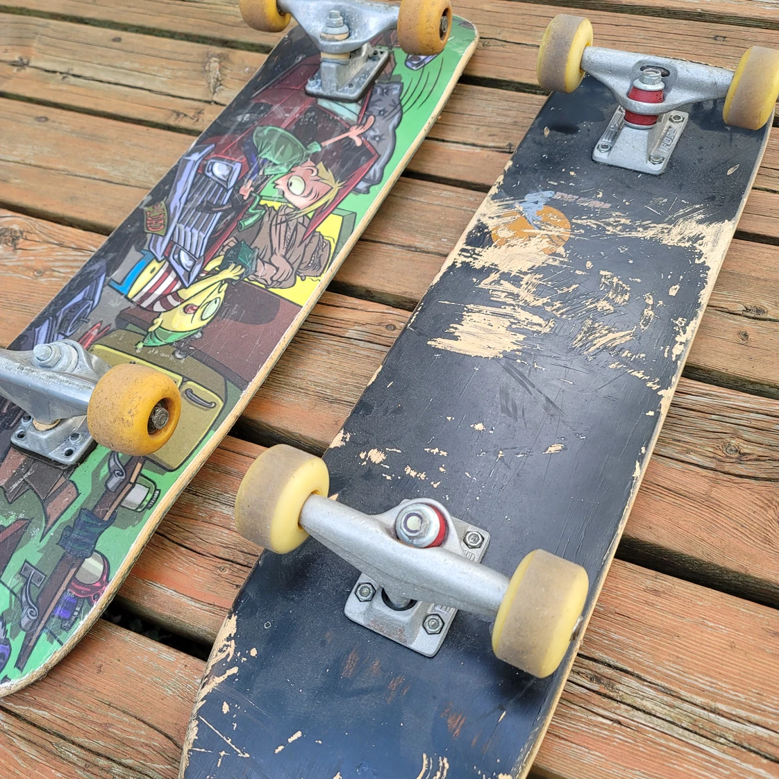 2 skateboards