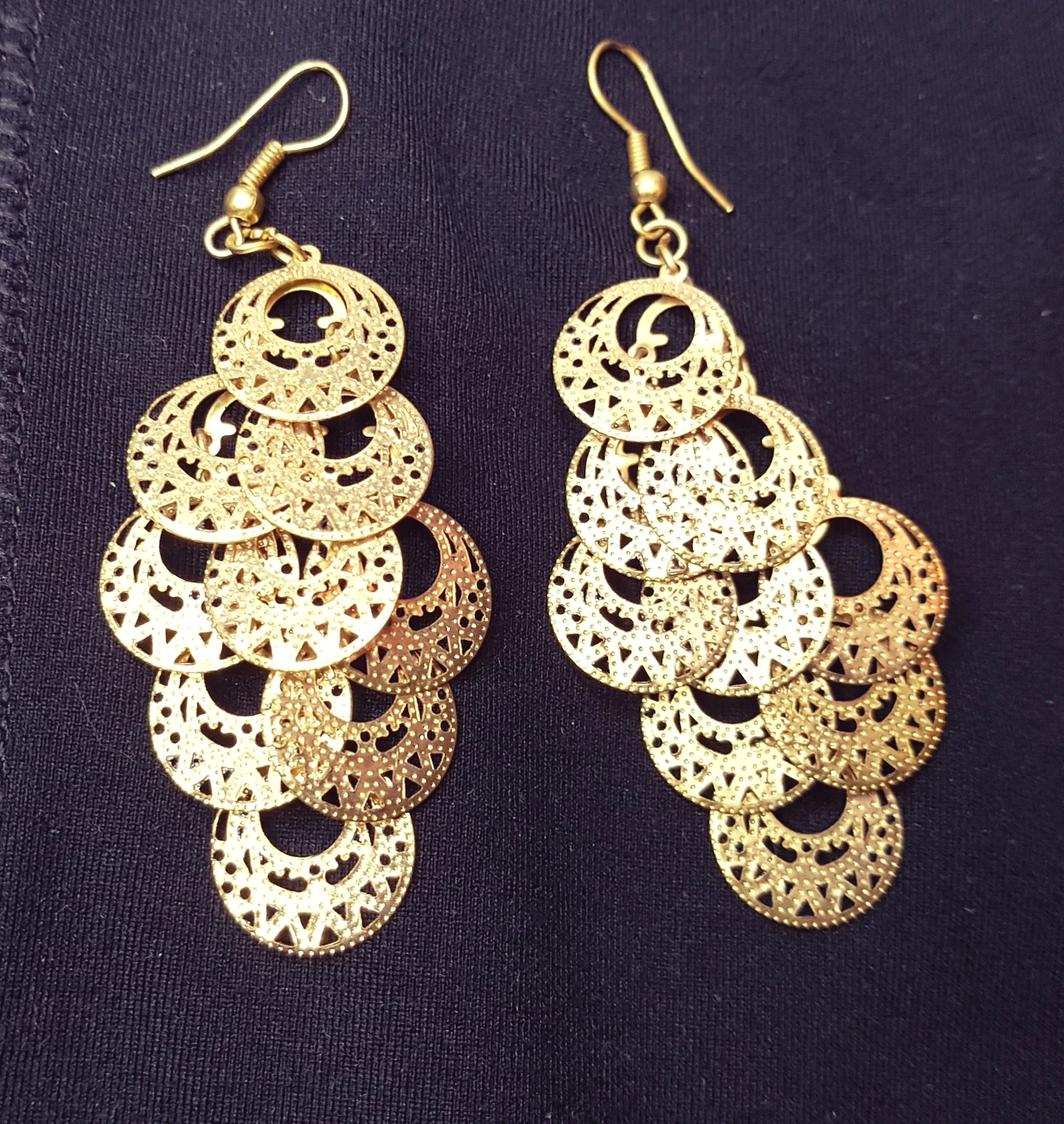 Gold tone chandelier earrings NEW