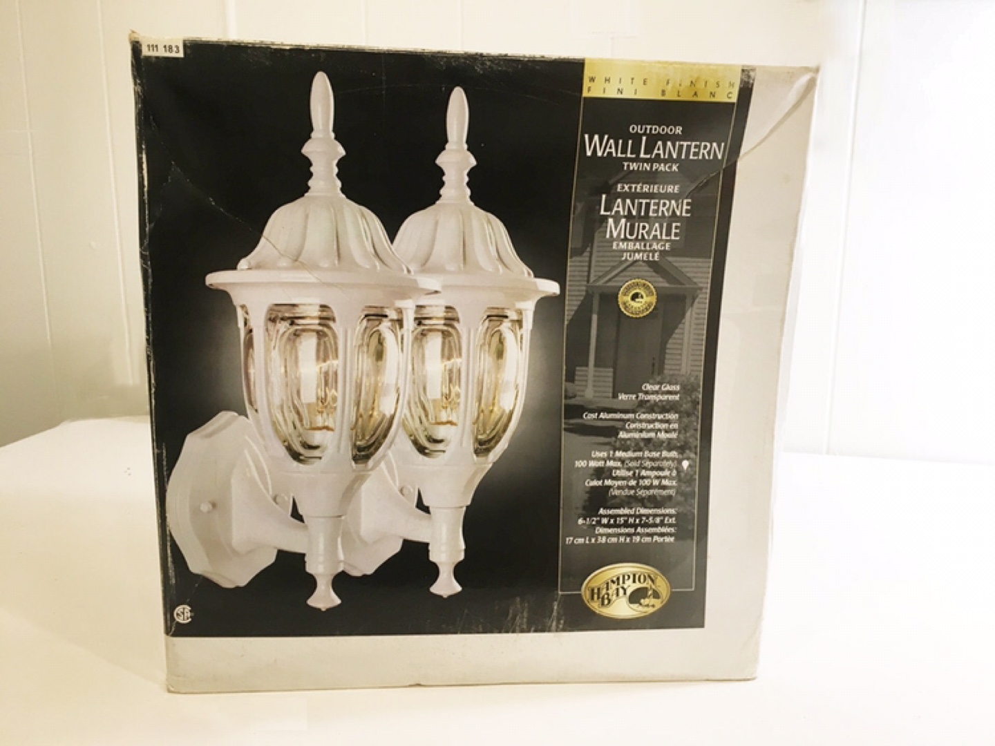 $30 WHITE Outdoor Wall Lantern Twin Pack 
 thumbnail