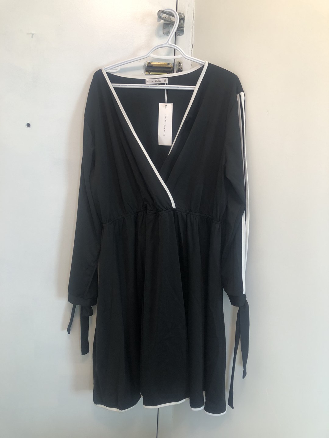 Beautiful black dress with white trim