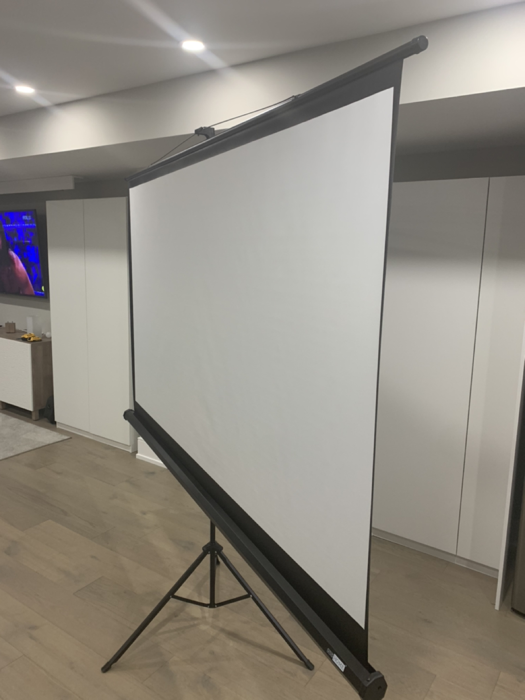100 inch projector screen with tripod.  - photo 2