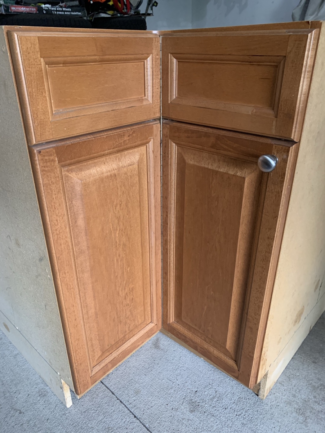 Corner maple cabinet
