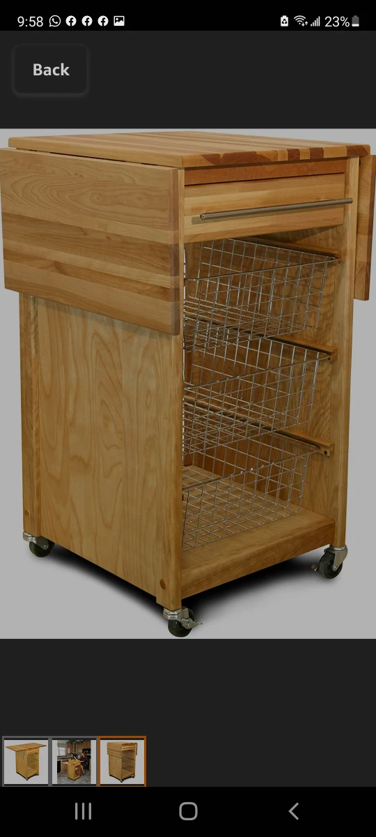 New Wheeles Kitchen Basked Cart with Double leaf - photo 2