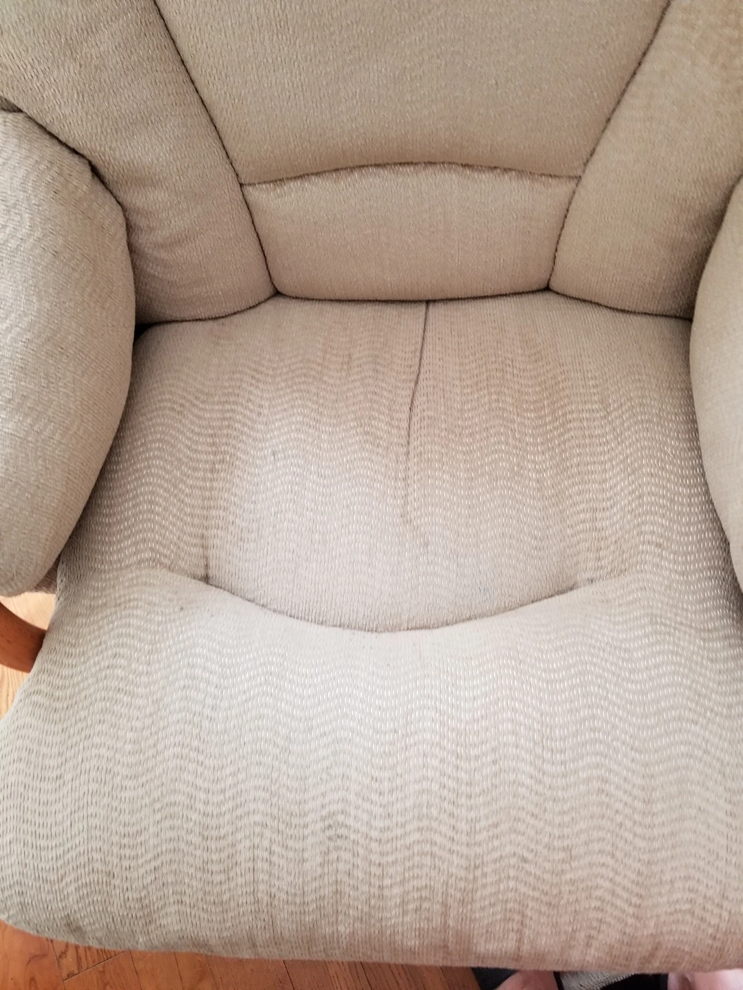 semi upholstered  glider chair and ottoman - photo 3