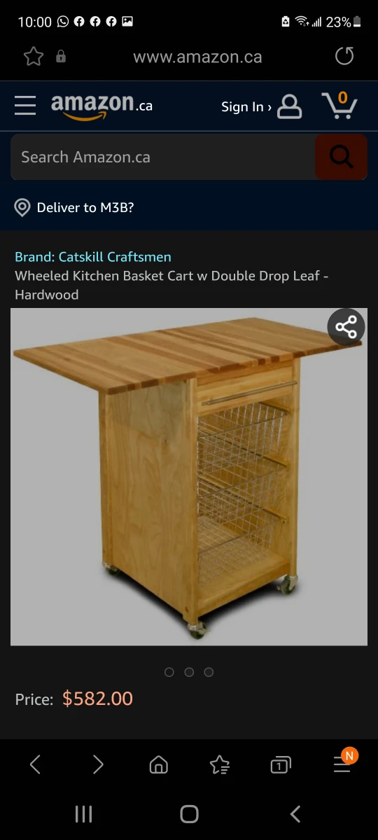 New Wheeles Kitchen Basked Cart with Double leaf - photo 3