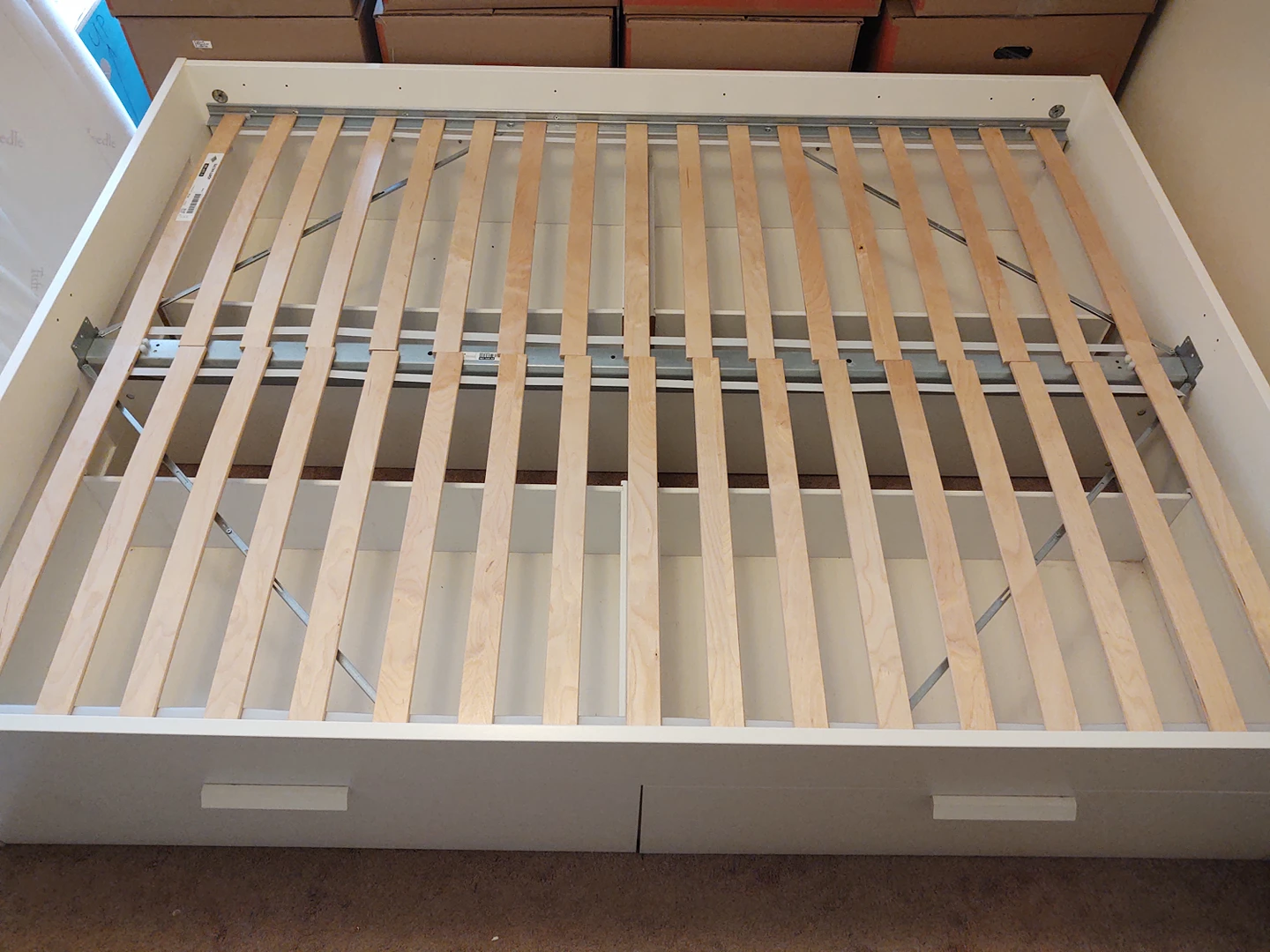 Brimnes Ikea bed frame with storage. Queen size