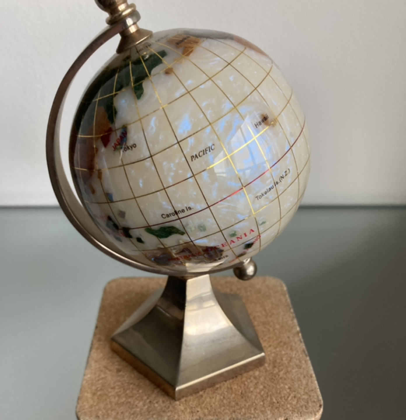 Gem stone globe 6" tall. Xmas gift 🎄🎁 idea! thumbnail