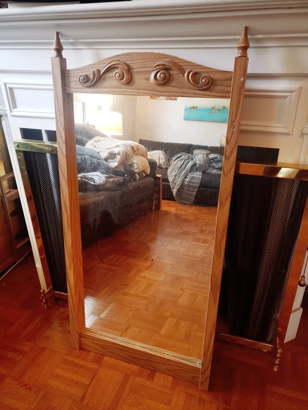 arrow "wood" mirror 46x22"