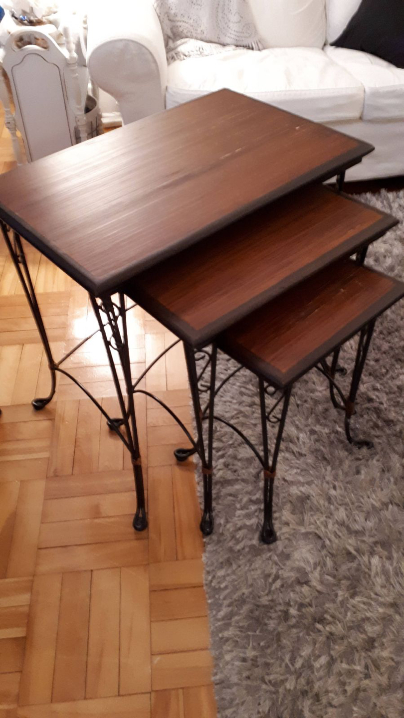 Set of 3 Wooden Nesting Tables From Pier One - photo 2