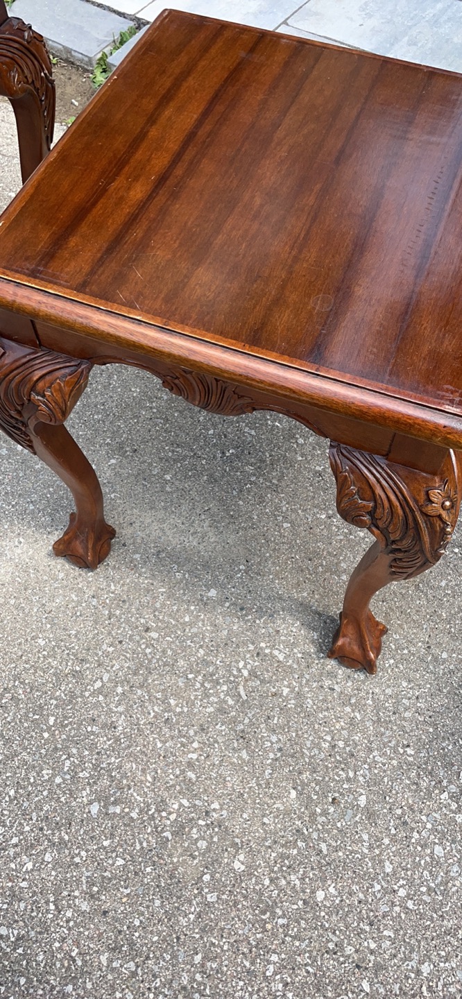 Clawed feet, wood side tables - photo 4