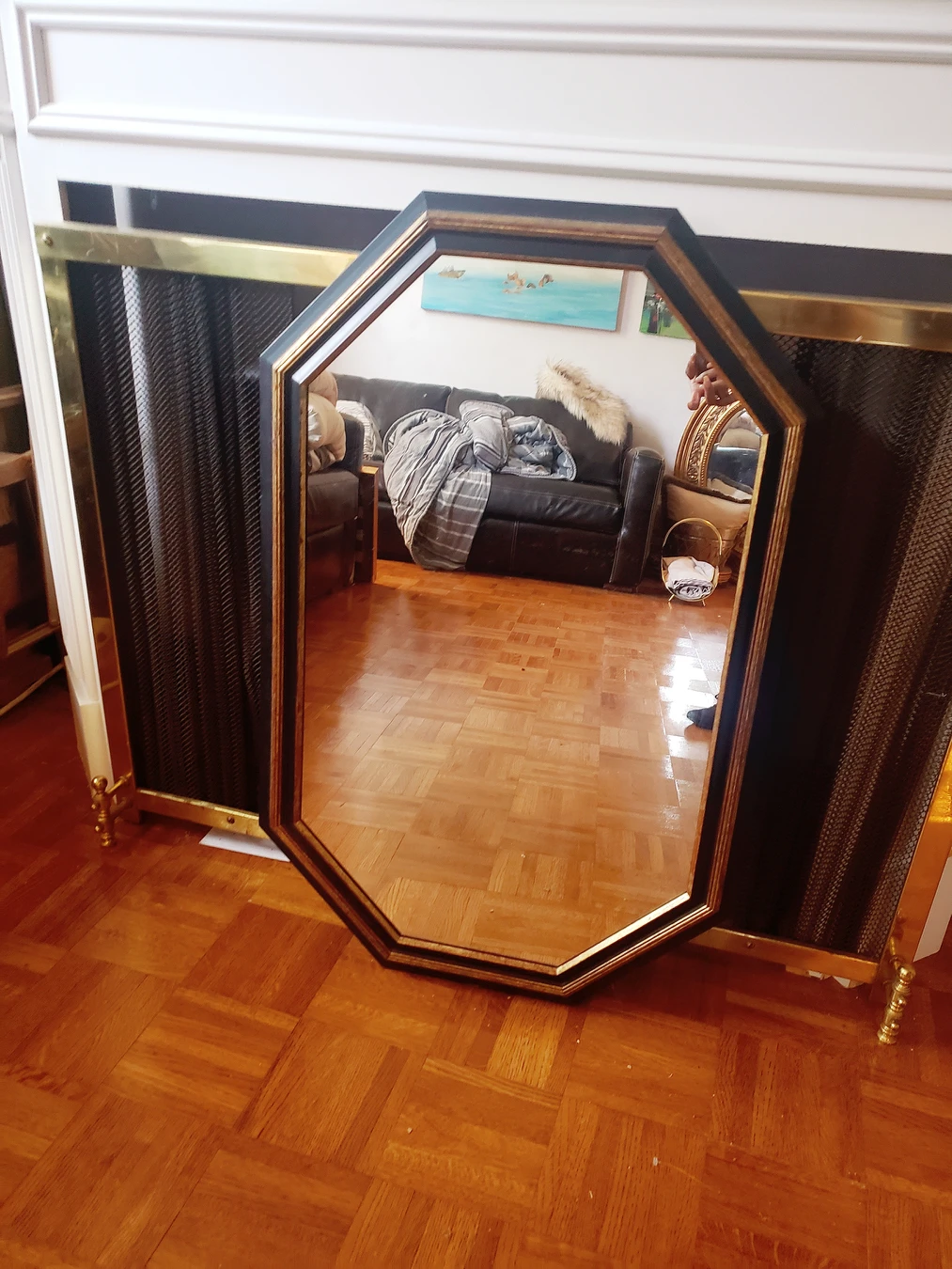 black frame mirror 34x22 thumbnail