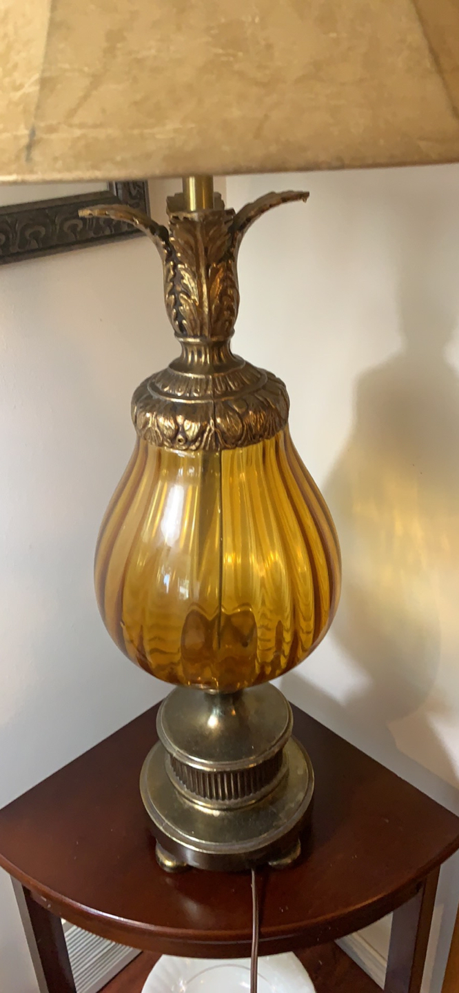 Vintage Amber Table Lamp - photo 2