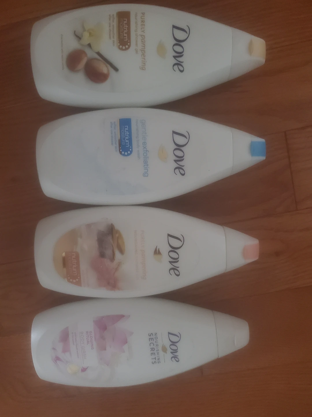 Dove body washes, body cream, soap