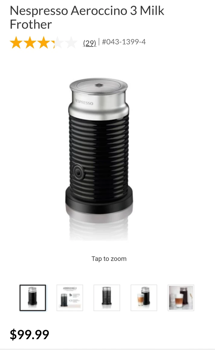 Nespresso Aeroccino 3 Milk  Frother NEW! image indicator(10)