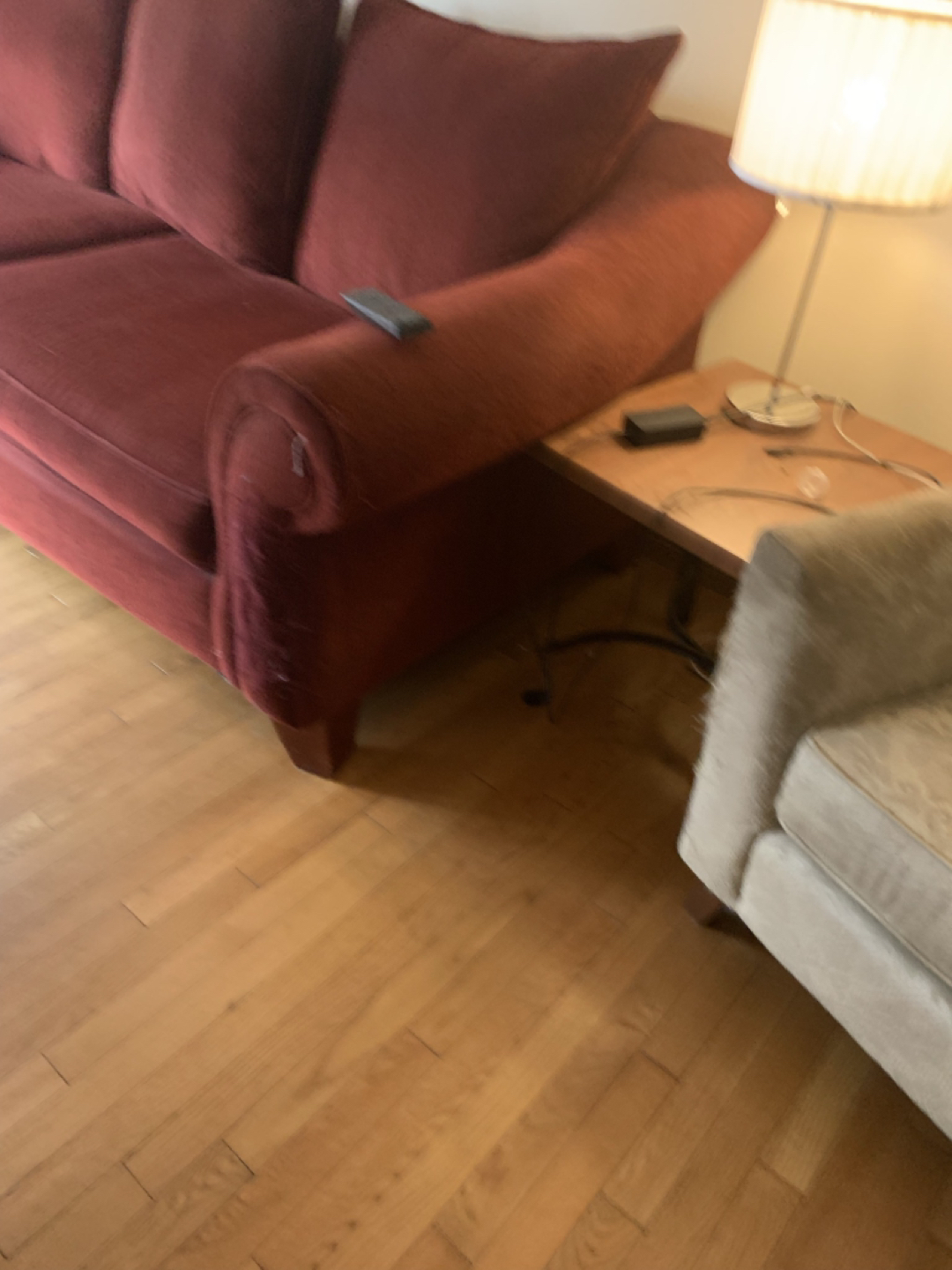Burgundy used sofa free - photo 2