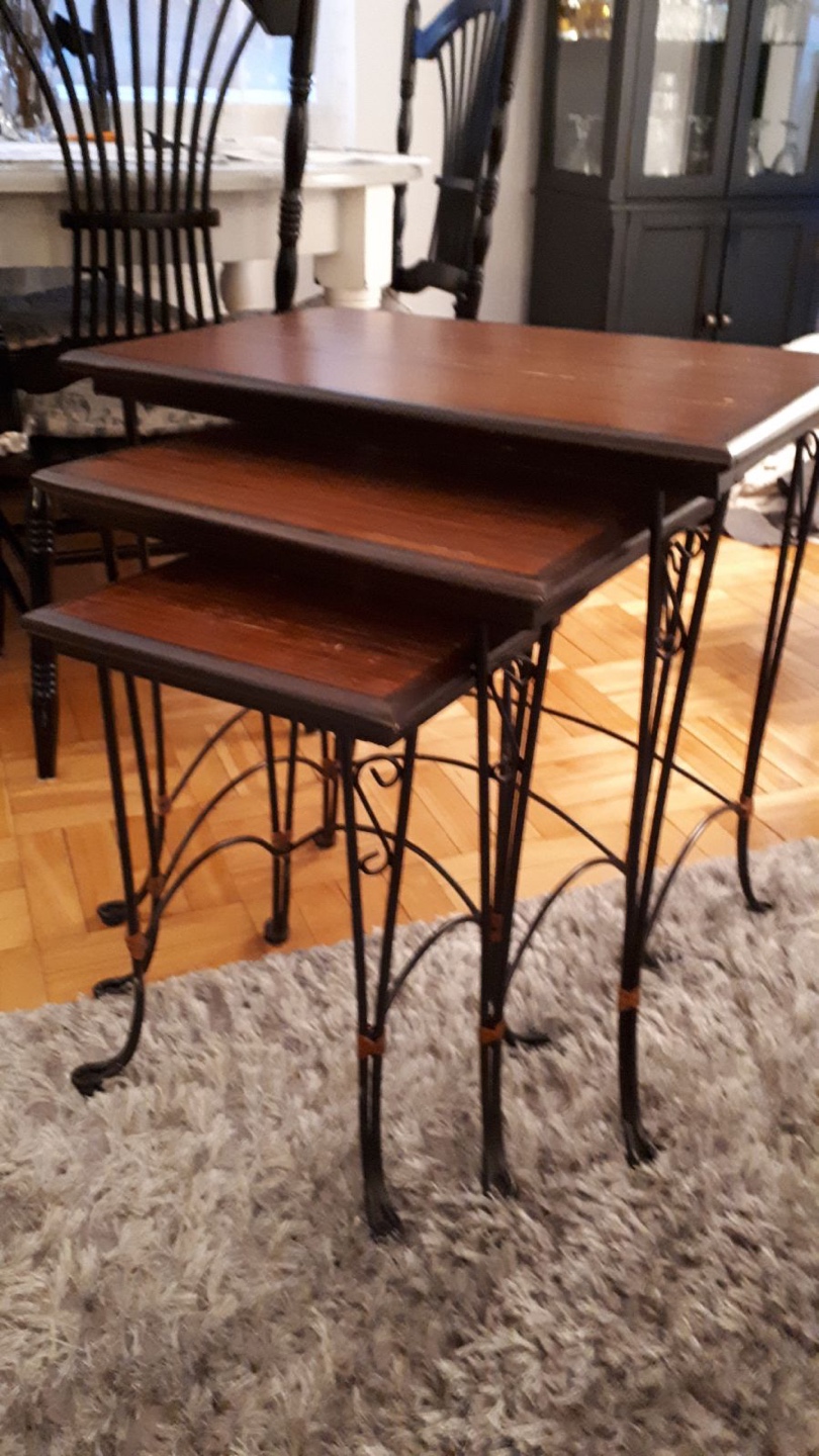 Set of 3 Wooden Nesting Tables From Pier One - photo 3