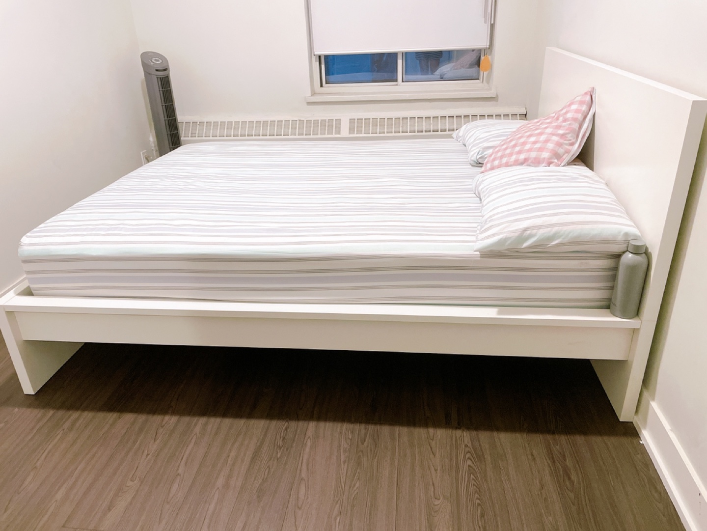 Beautiful queen white bed frame with headboard