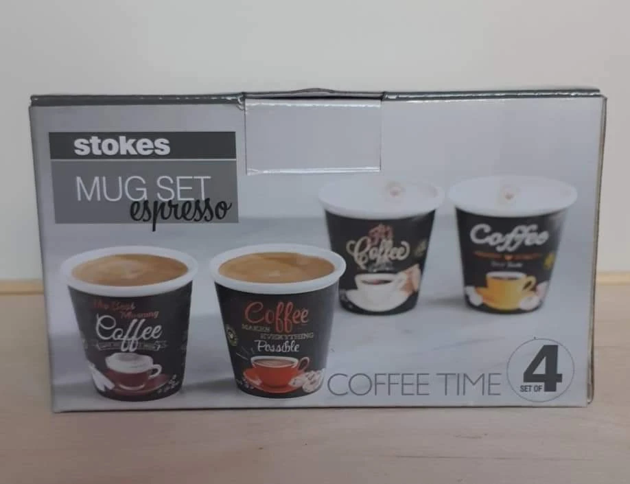 Stokes 'COFFEE TIME' Espresso Mugs, Set of 4