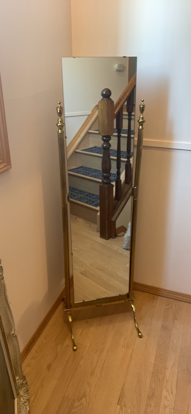 Gorgeous Vintage Brass Full Length Mirror