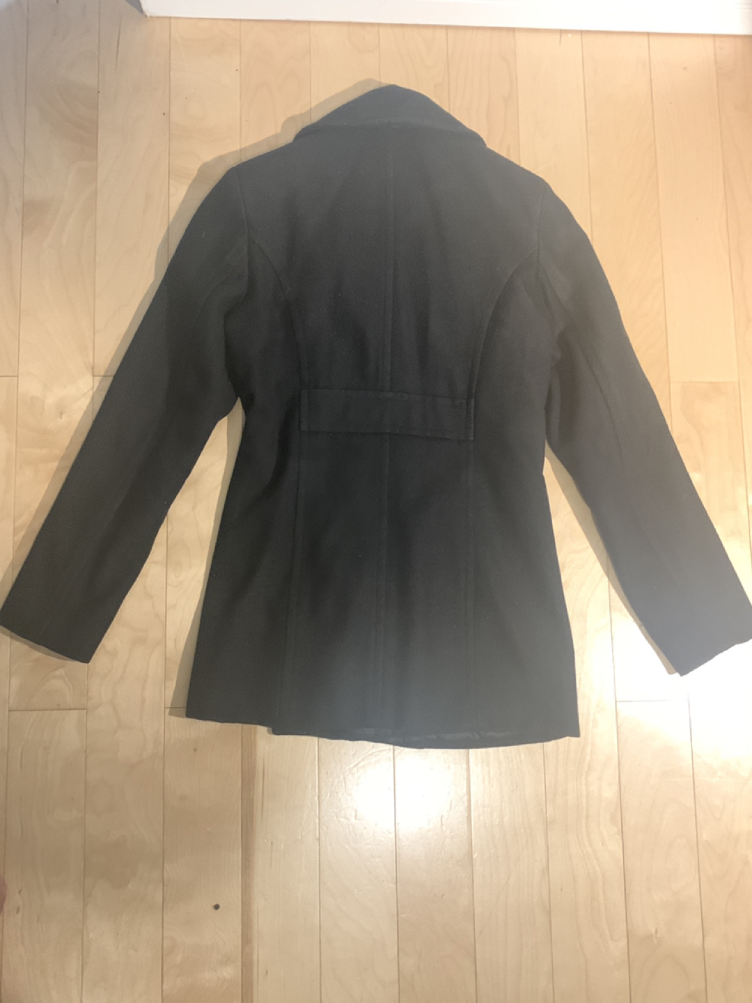 Medium - wool black fall / winter peacoat jacket - photo 4
