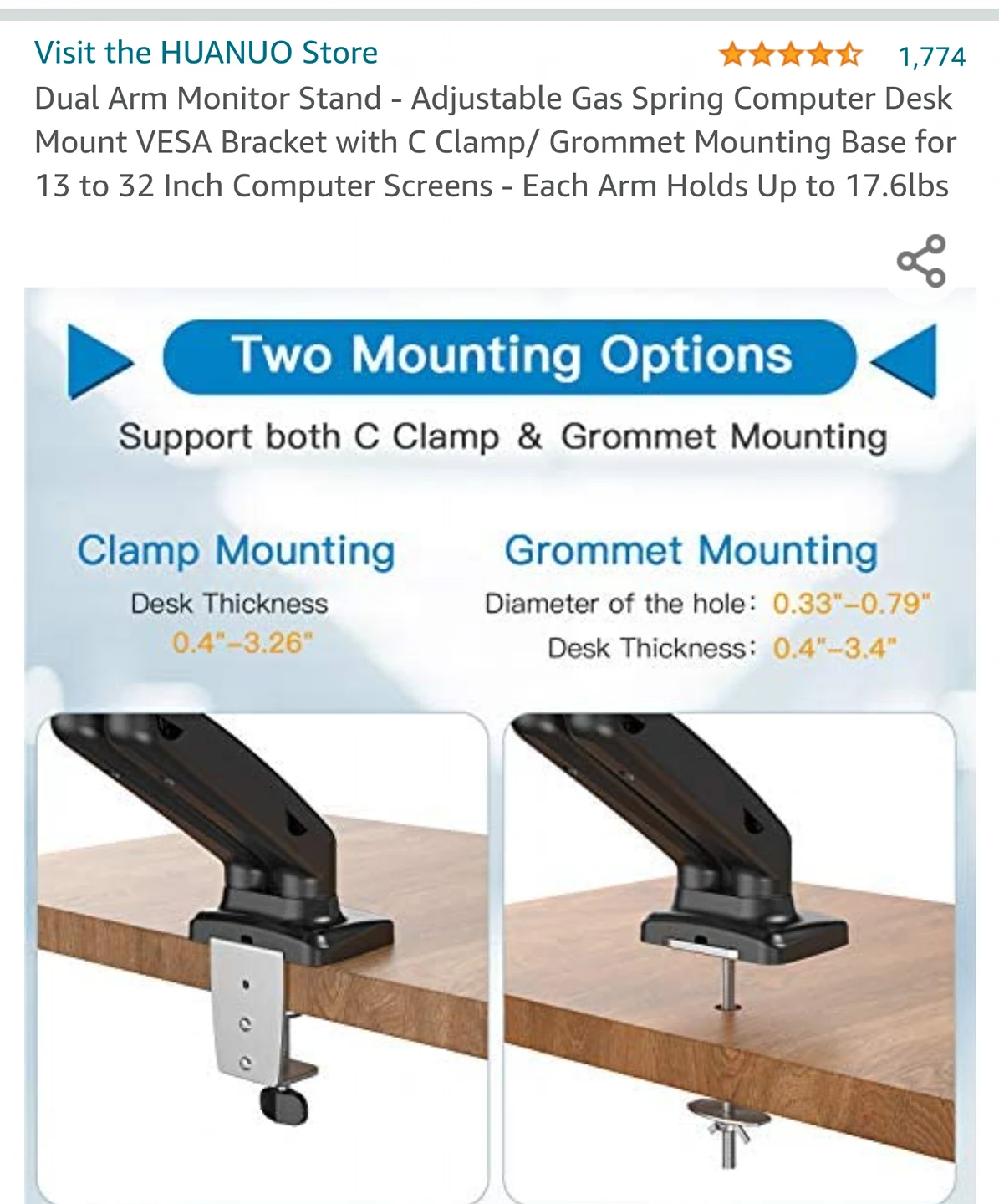 Dual Monitor Mount and Vesa Extension - photo 5