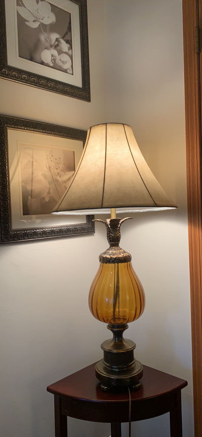 Vintage Amber Table Lamp