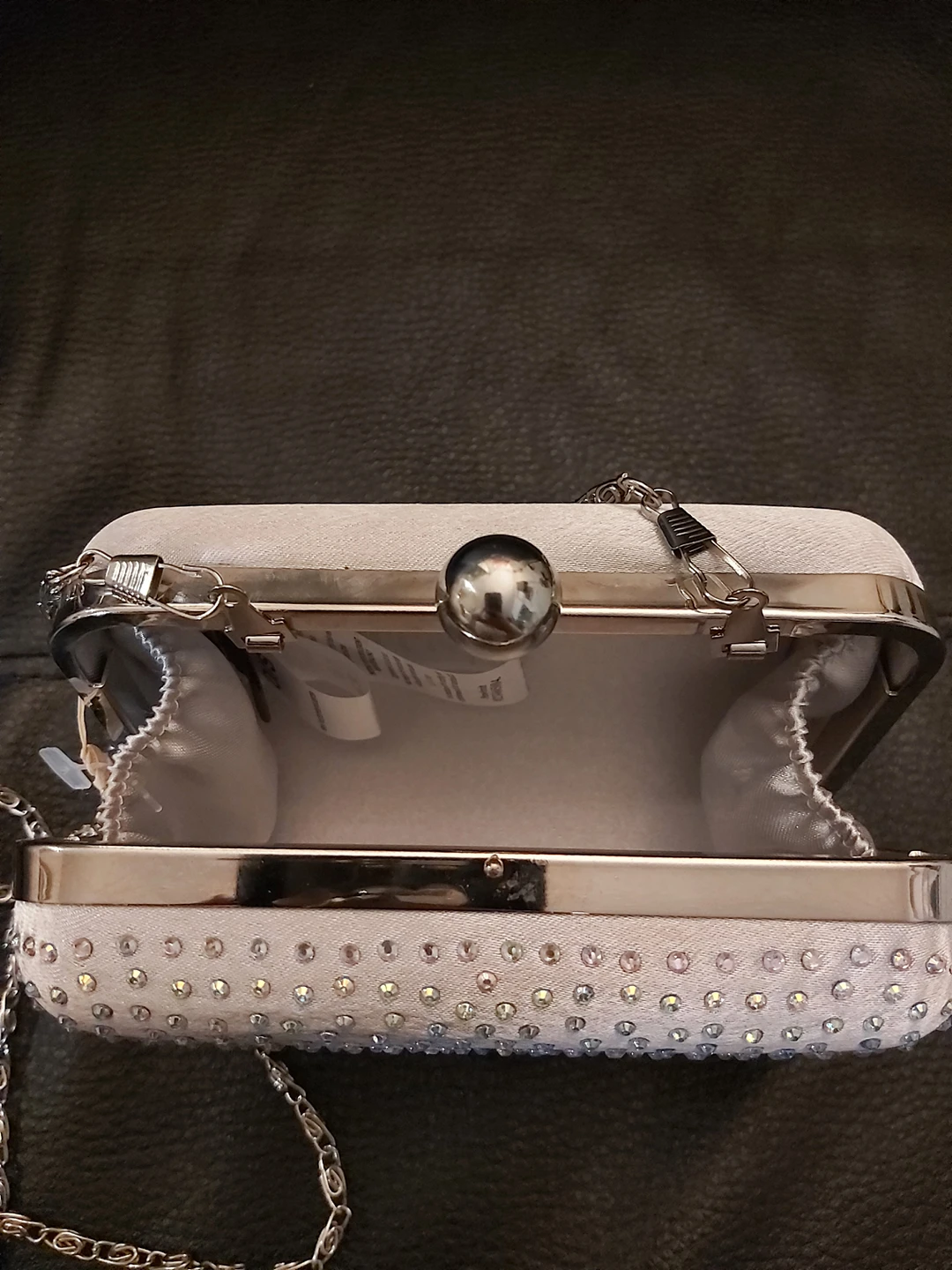 Evening clutch with pave diamonds. image indicator(2)