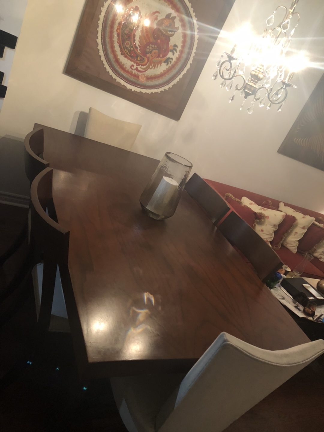 Wooden Dining Table and 6 wooden chairs