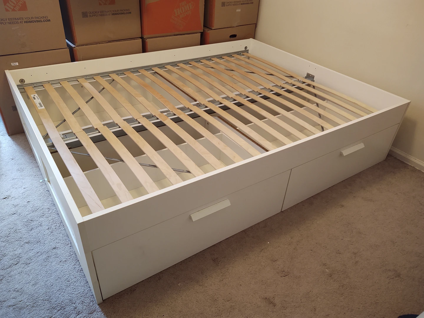 Brimnes Ikea bed frame with storage. Queen size - photo 2