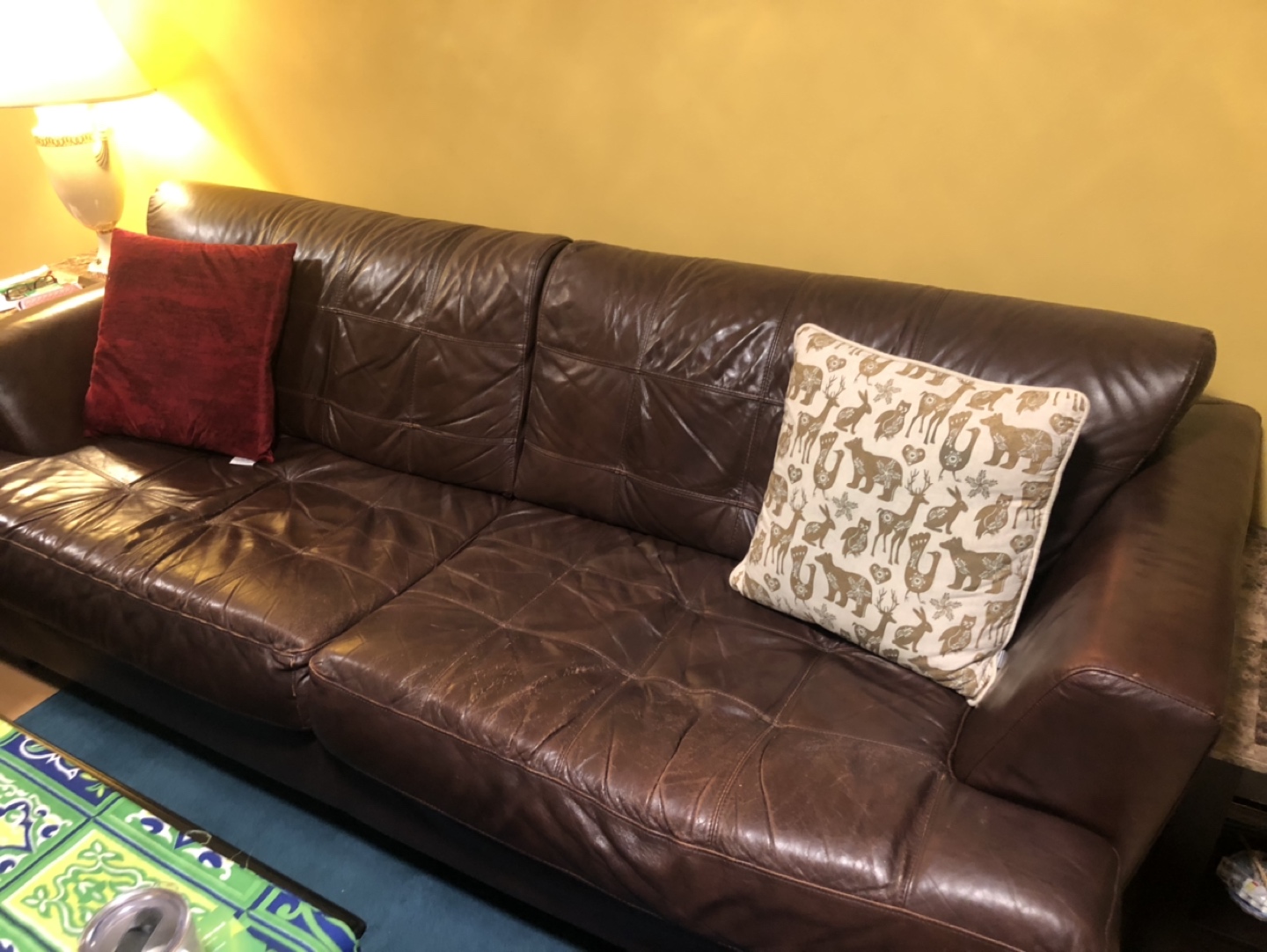 2 pieces leather sofa from The Brick thumbnail