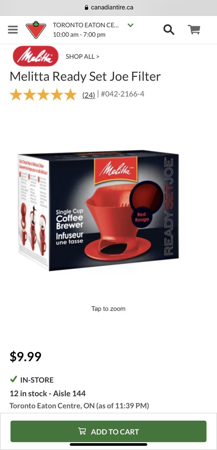 Eco Pour Over Coffee Brewer - brand new, never used