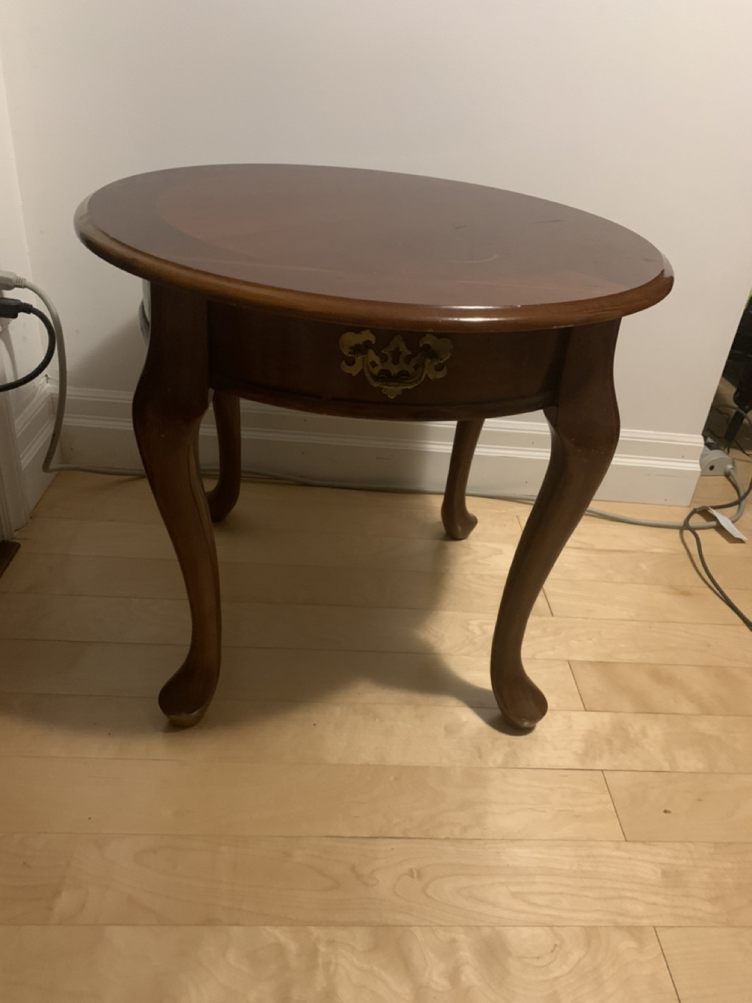 Round solid wood table