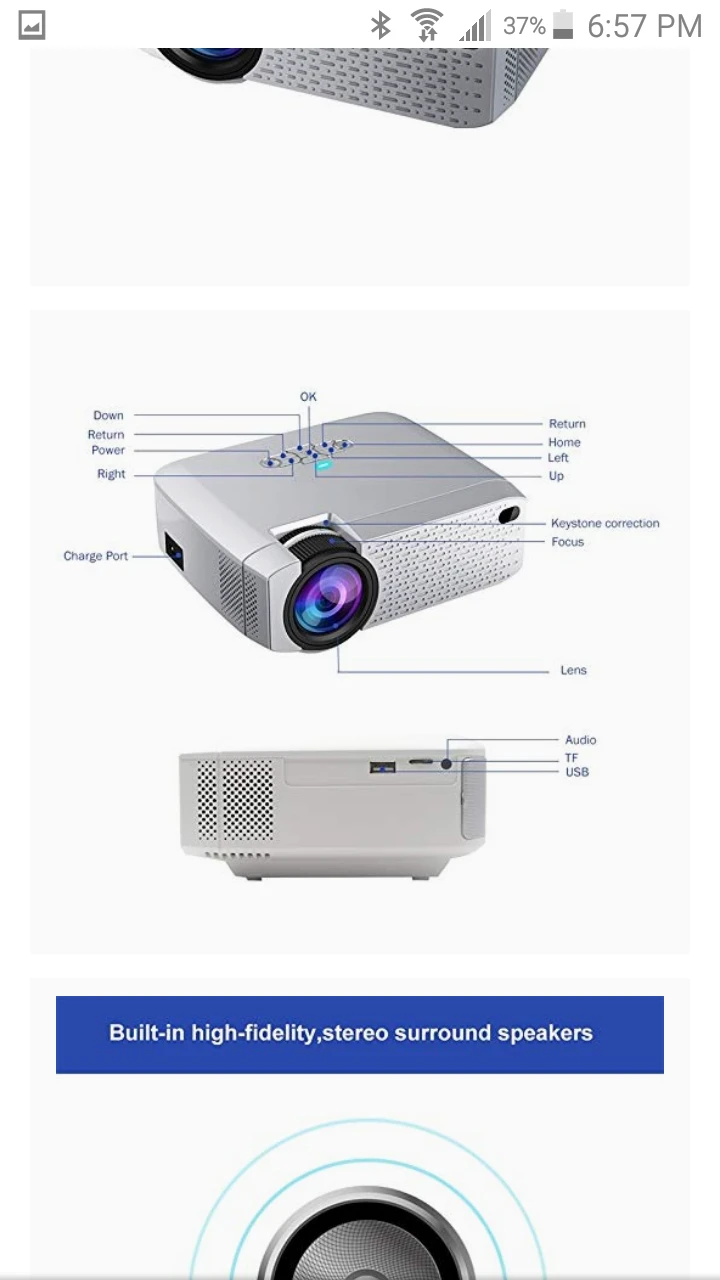 Home theater projector, higher resolution brightness Model D40W - photo 2