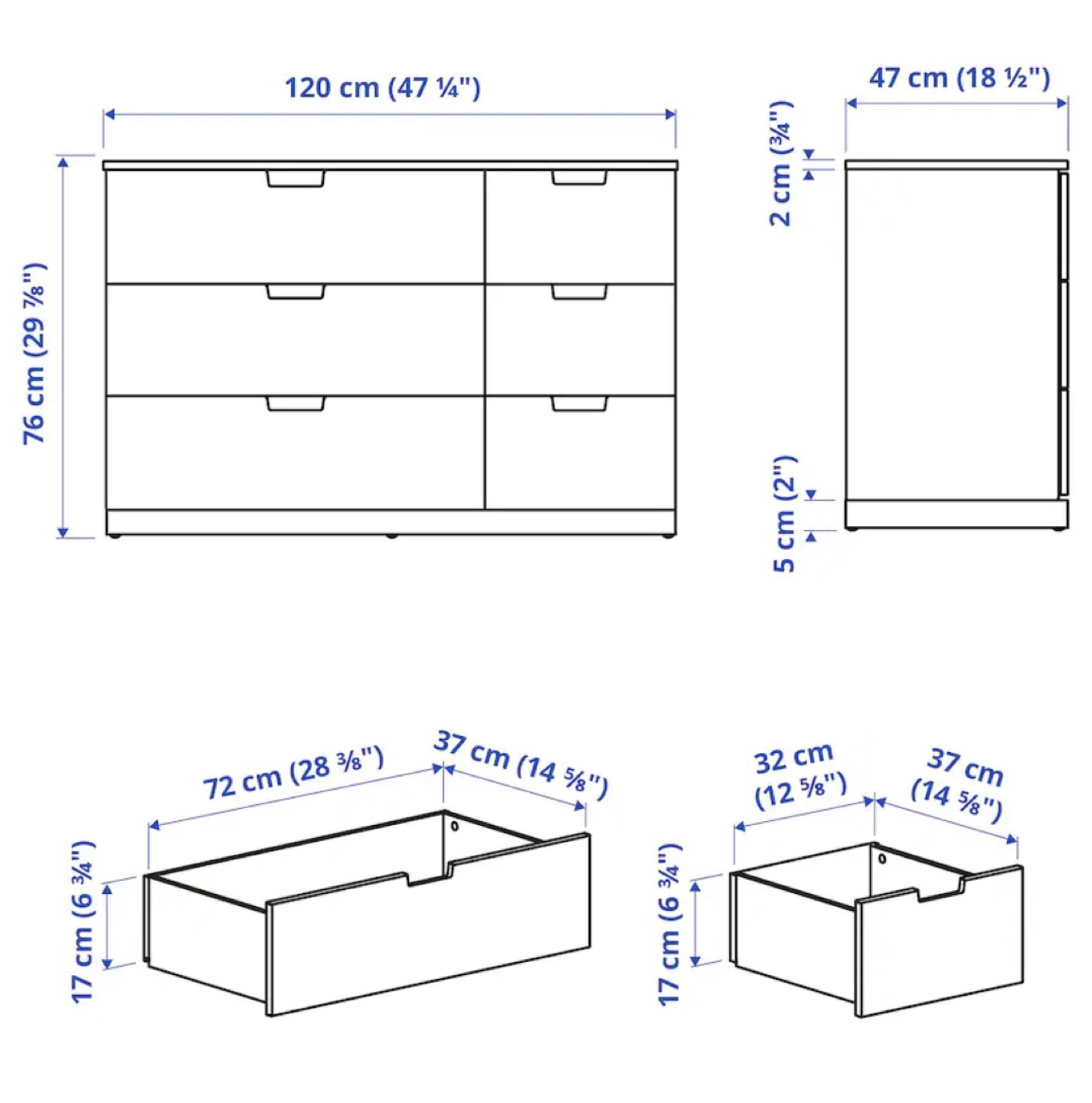 Nordli 6 drawer dresser - dark brown - gently used - photo 3