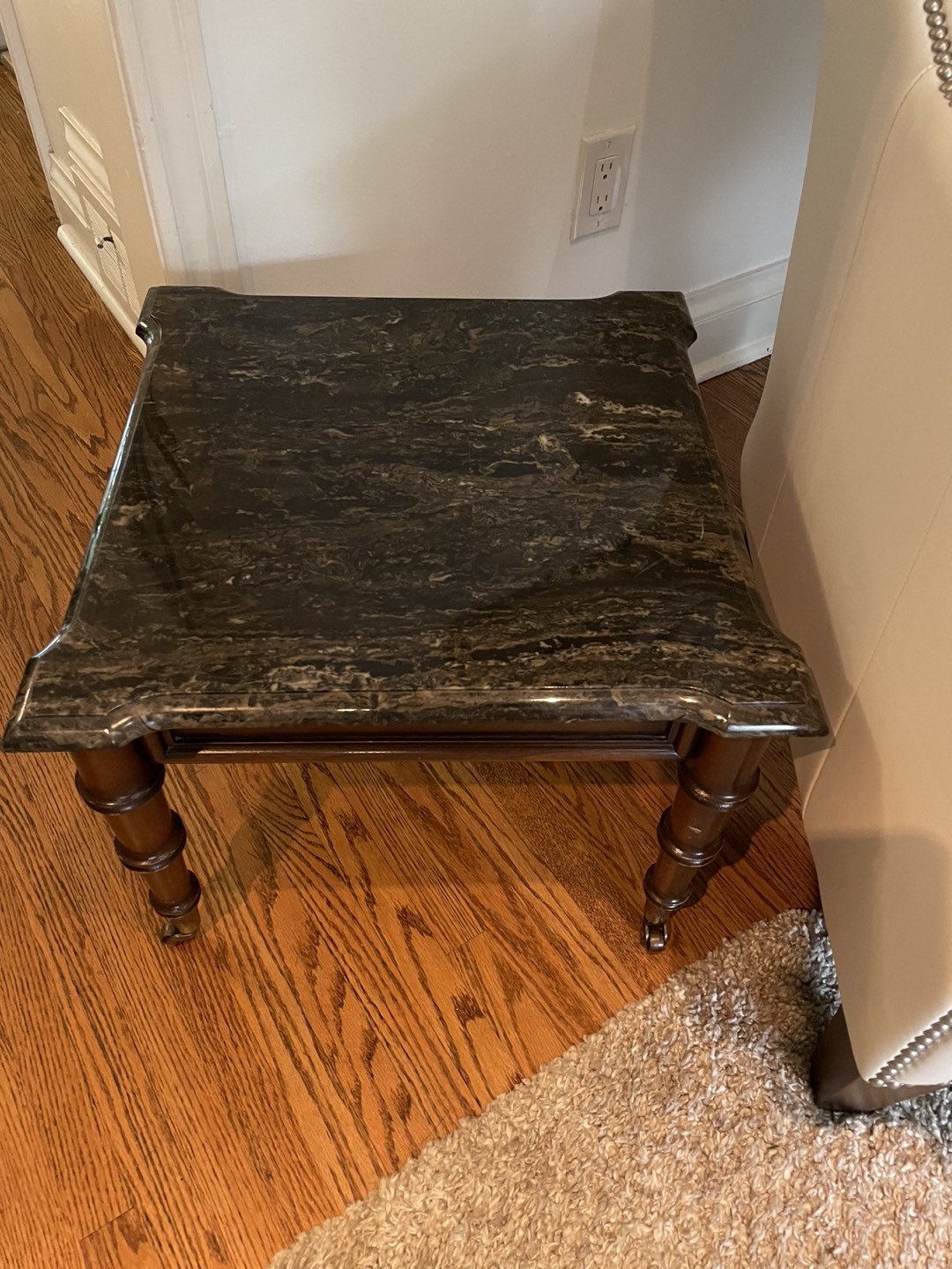 Low marble side tables