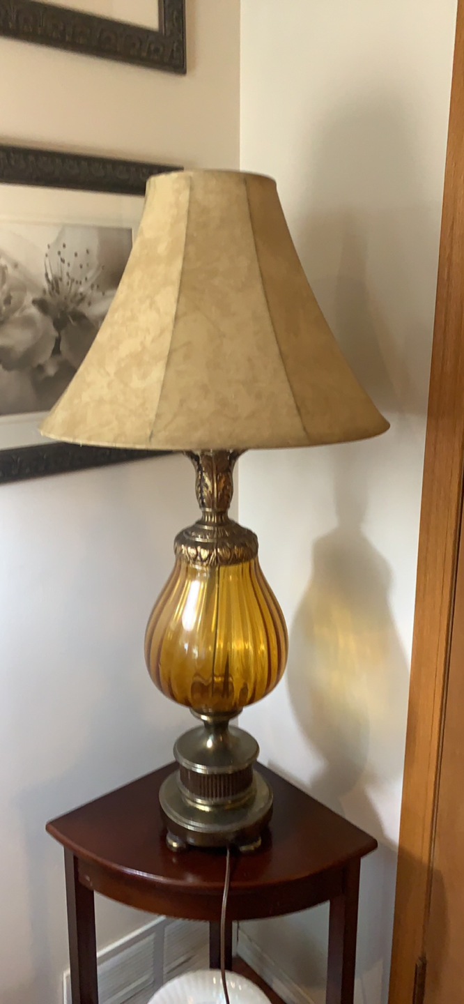 Vintage Amber Table Lamp - photo 3