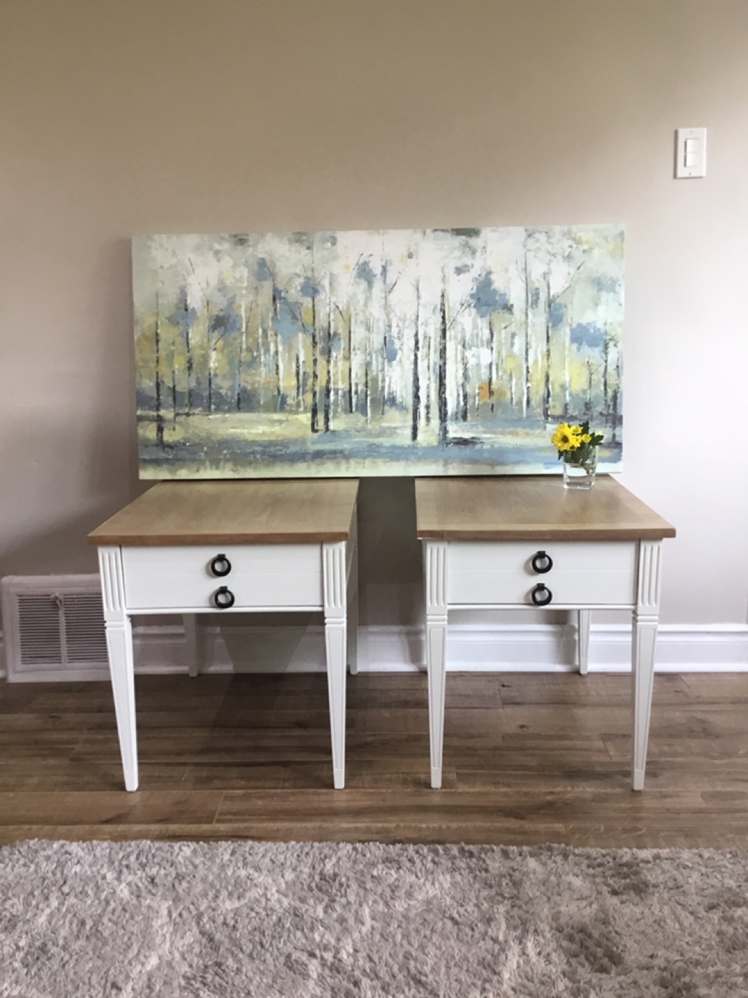 Vintage white end tables refinished thumbnail
