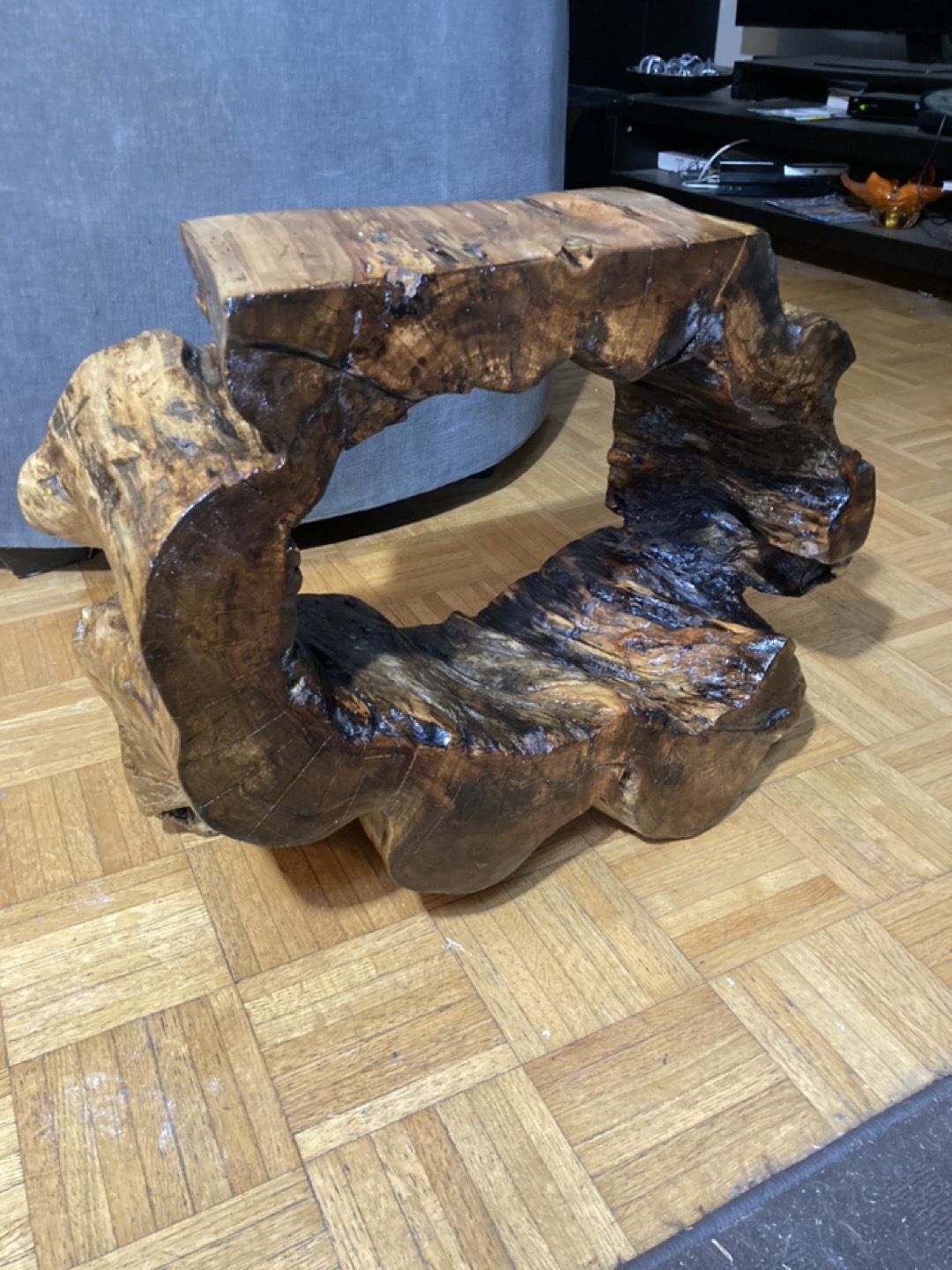 Hardwood stump side table / end table thumbnail