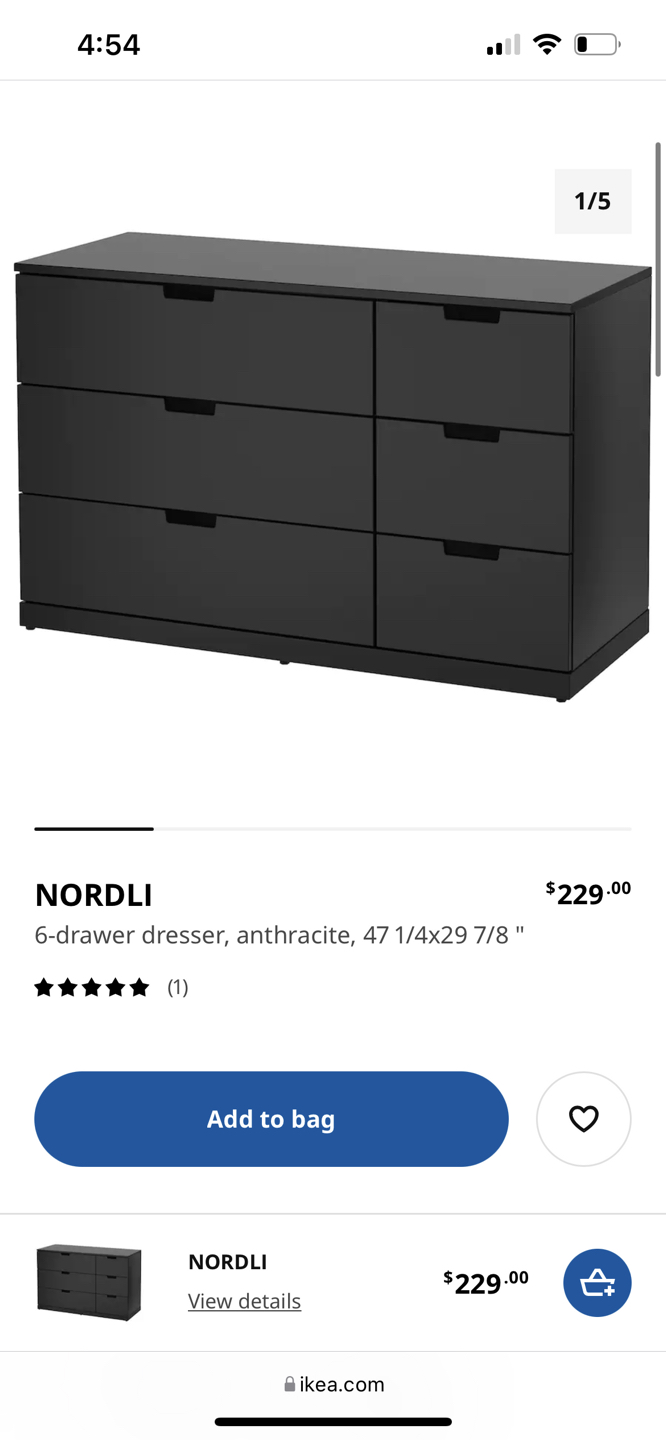 Nordli 6 drawer dresser - dark brown - gently used - photo 2