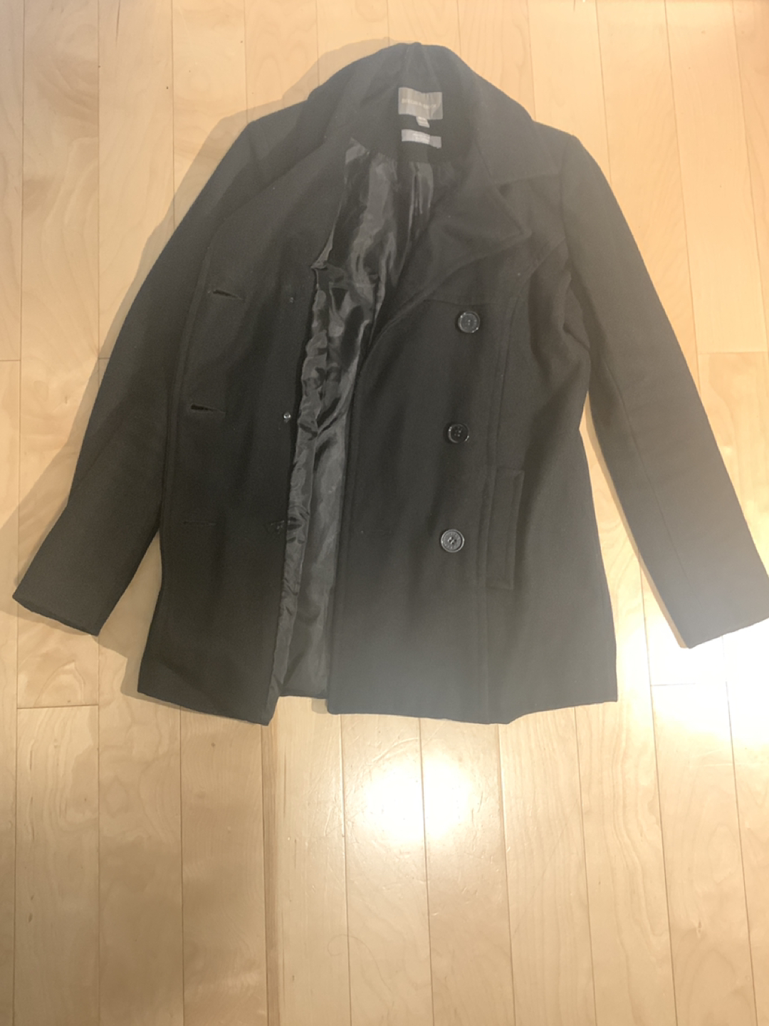 Medium - wool black fall / winter peacoat jacket - photo 2