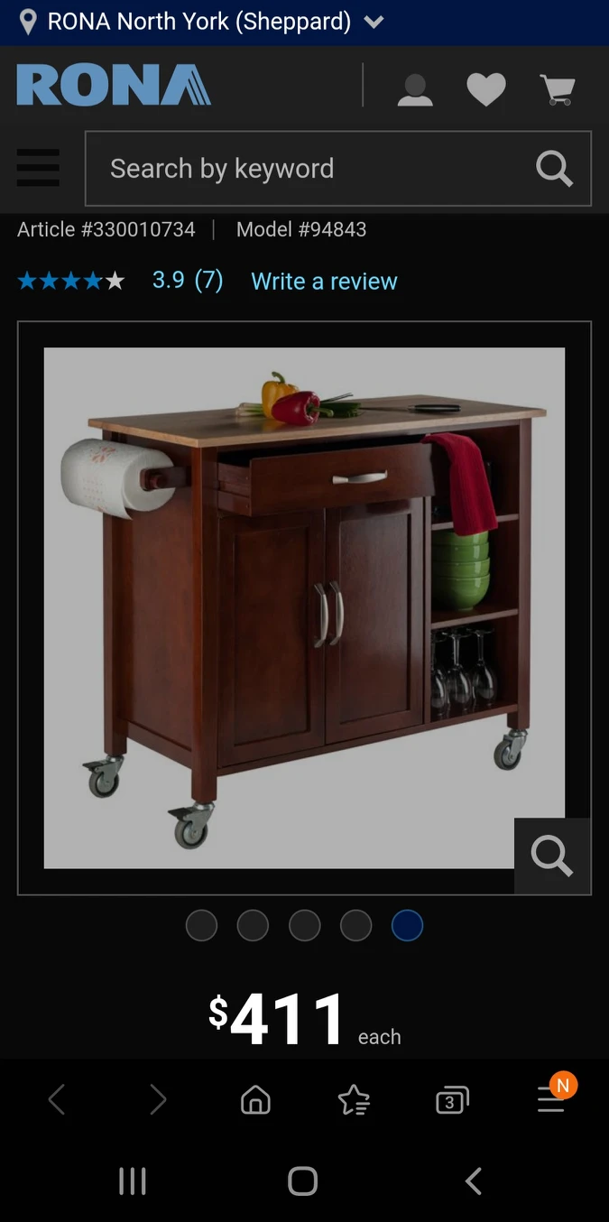 New Brand Kitchen Cart