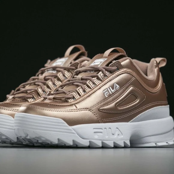 Fila Disruptor II Premium Women’s Premium Metallic Rose Gold NEW