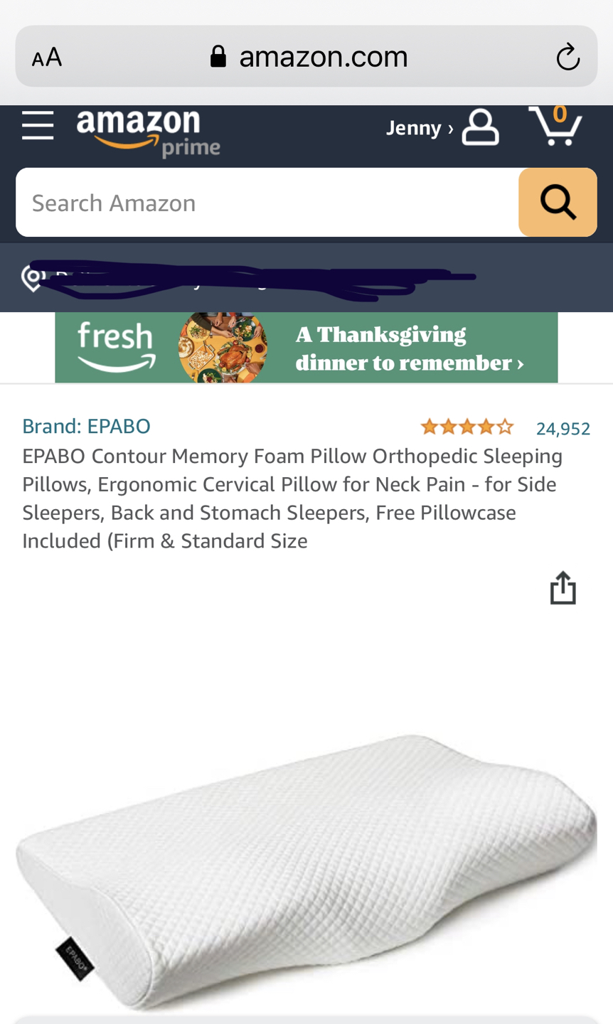 EPABO Contour Memory Foam Sleeping Pillow (Firm & Standard Size) - photo 2