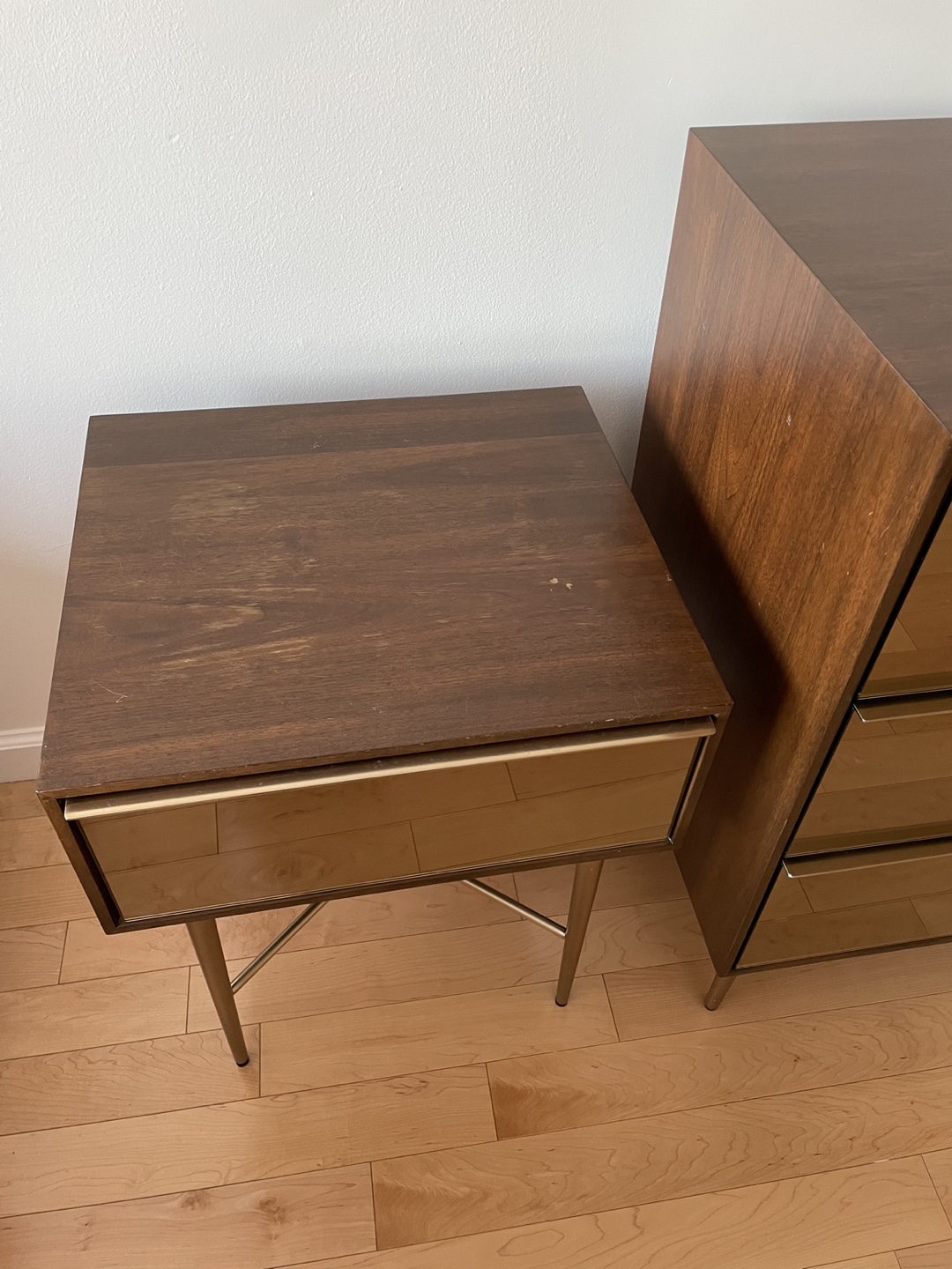 A set of West Elm Nightstand and 6 Drawer Dresser - photo 4