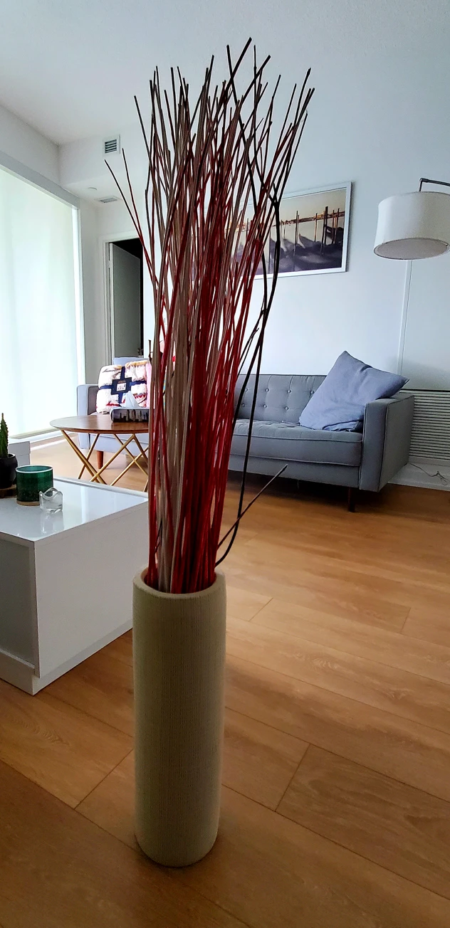 Large Floor Vase with red decorative branches #Willowdale thumbnail