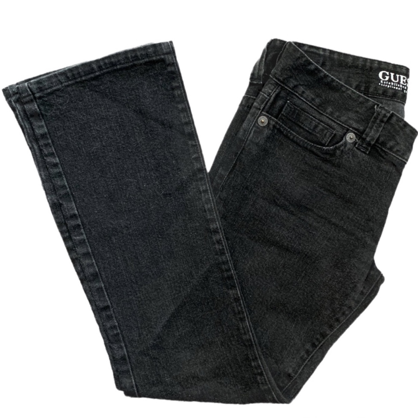 Guess daredevil jeans bootcut black womens size 29  - photo 2
