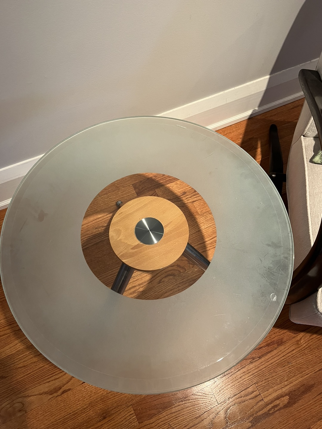 Frosted glass side table
